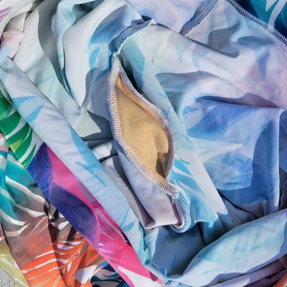 Women's Tropical Swim Shorts – Size 22 – SM by Cacique – Vibrant Leaf Print - Picture 7 of 14